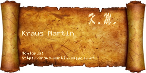 Kraus Martin névjegykártya